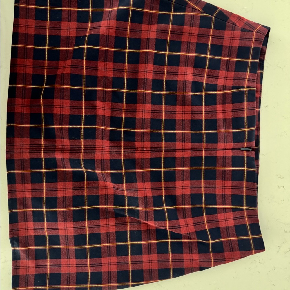 Sunday Best Burgundy and Navy Plaid Skirt